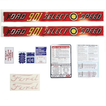 Aftermarket RAP66883 Select-O-Speed Complete Decal Set Fits Ford Fits New Holland 901 (1958- MAE30-1291